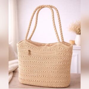 Lina Crochet Tote Bag with Rope Handles
